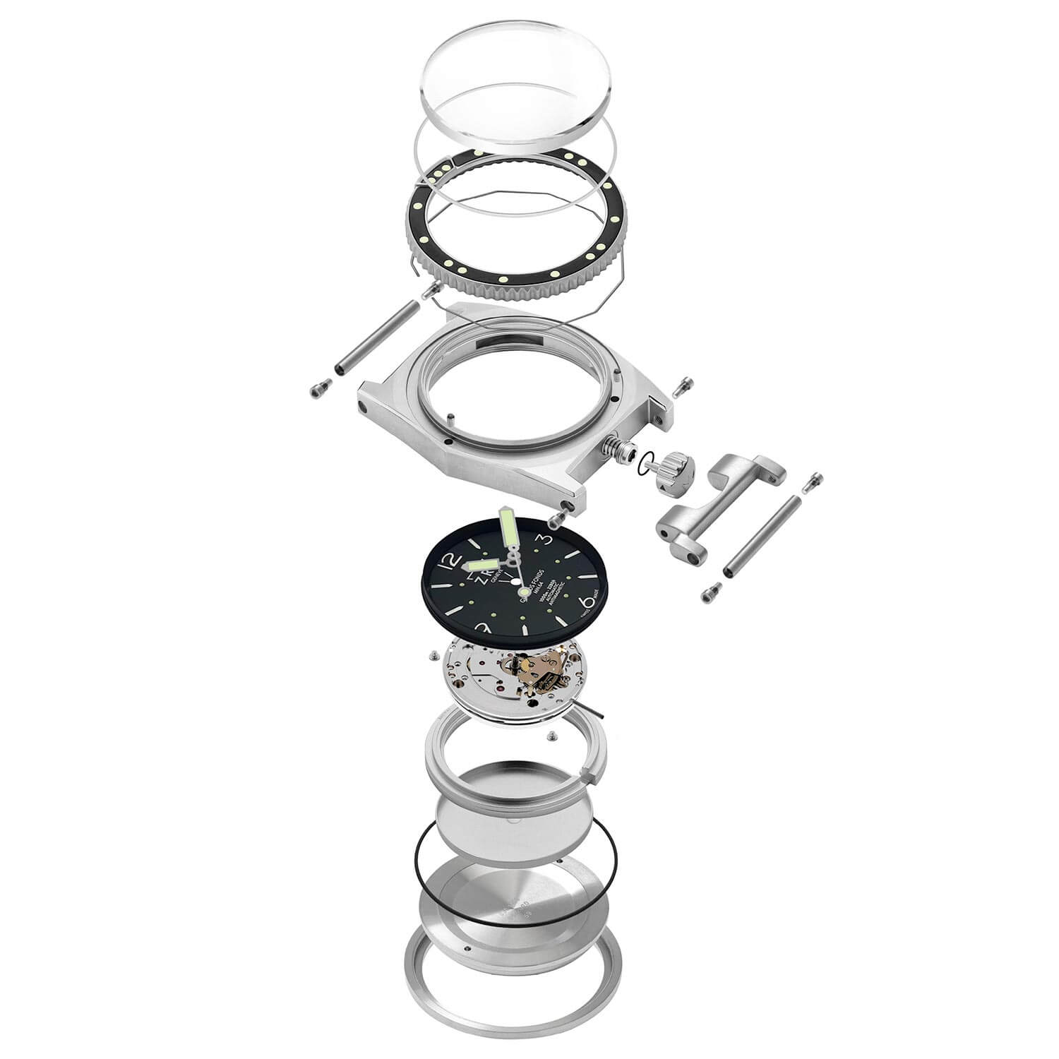 GF42168 ZRC men's watch - exploded view GF42168 ZRC men's watch - exploded view